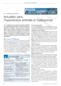 Actualités dans l`hypertension artérielle et l`ostéoporose