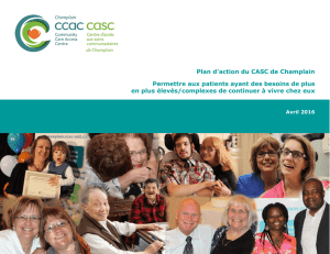 Plan d`action du CASC de Champlain Permettre aux patients ayant