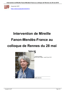 Intervention de Mireille Fanon-Mendès-France au colloque