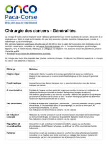 Chirurgie des cancers - Généralités
