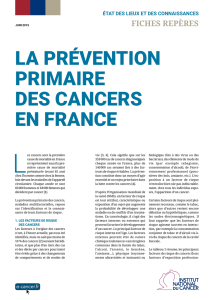 la prévention primaire des cancers en france