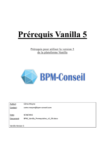 Prérequis Vanilla 5 - BPM