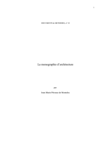 La monographie d`architecture - Ministère de la Culture et de la