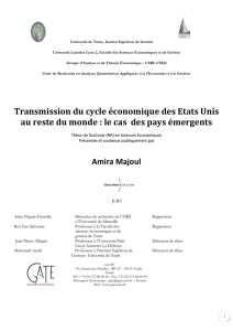 Transmission du cycle économique des Etats Unis au reste du