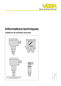 Informations techniques - Capteurs de pression process