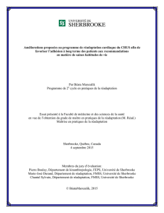 Améliorations proposées au programme de réadaptation cardiaque