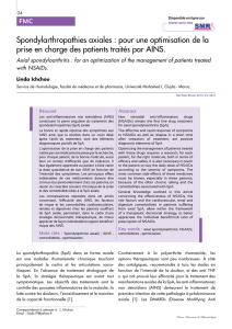 Spondylarthropathies axiales - Société Marocaine de Rhumatologie