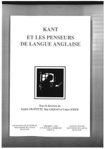 kant et les penseurs de langue anglaise