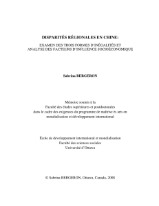 disparités régionales en chine