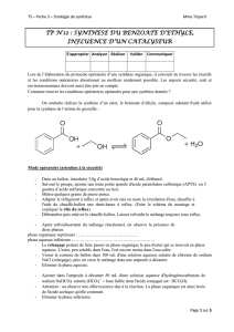 synthese du benzoate d`ethyle, influence d`un catalyseur