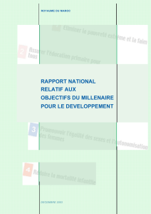 rapport national relatif aux objectifs du millenaire pour le