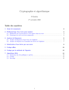 Cryptographie et algorithmique - MathsFG