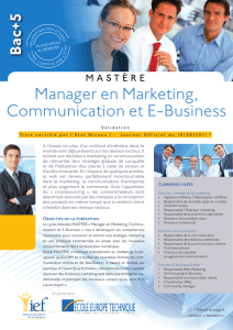 Manager en Marketing, Communication et E-Business