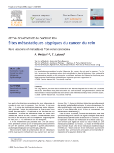 Sites métastatiques atypiques du cancer du rein