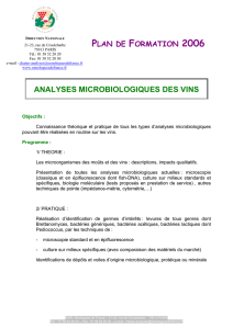 analyses microbiologiques des vins