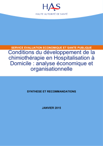 Conditions du développement de la chimiothérapie en