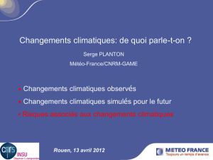 Les changements climatiques - Risques Majeurs et Environnement