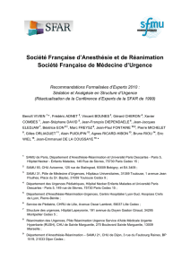 Texte court RFE Sédation Analgésie en Structure d`Urgence Version