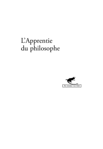 L`Apprentie du philosophe