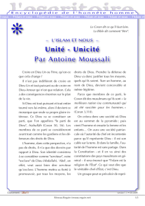 Unité - Unicité Par Antoine Moussali - Reseau