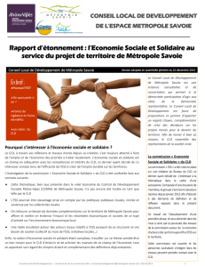 Rapport d`étonnement : l`Economie Sociale et Solidaire au service