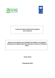 Programme National d`Efficacité Energétique dans le Bâtiment