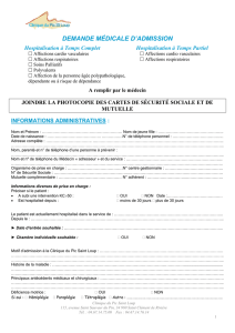 Télécharger le dossier de pré-admission - Clinique du Pic Saint-Loup