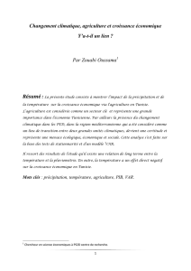 Changement climatique, agriculture et croissance économique Y`a
