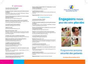 Programme semaine sécurité des patients