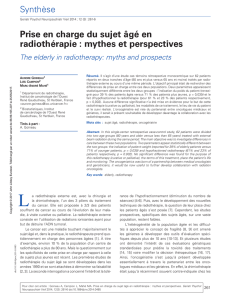 Prise en charge du sujet âgé en radiothérapie : mythes et perspectives