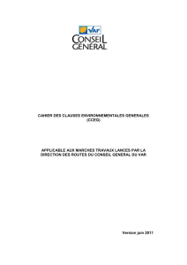 Le Cahier des Clauses Environnementales Générales