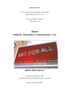 Publicité, Marketing et Communication