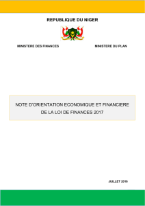 republique du niger note d`orientation economique et financiere de