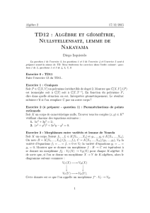 TD12 : Algèbre et géométrie, Nullstellensatz, lemme de Nakayama