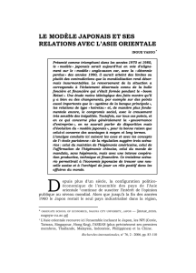 le modèle japonais et ses relations avec l`asie orientale