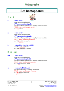 Les homophones - Eclair Formation