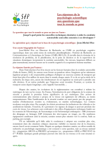 Les réponses de la psychologie scientifique aux questions que tout