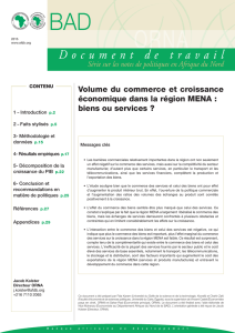 Volume du commerce et croissance économique dans la région