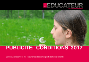 PUBLICITÉ: CONDITIONS 2017