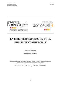 la liberte d`expression et la publicite commerciale - E