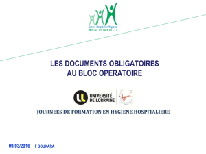 Documents obligatoires au bloc opératoire Fichier