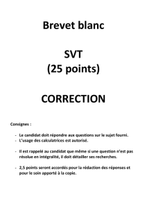 Brevet blanc SVT (25 points) CORRECTION