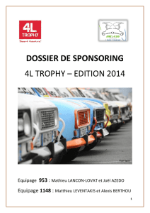 dossier de sponsoring 4l trophy – edition 2014