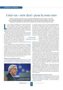 Créer un « new deal » pour la zone euro