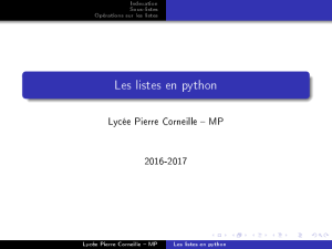 Les listes en python - Lycée Pierre Corneille