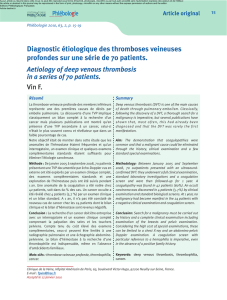 Diagnostic étiologique des thromboses veineuses profondes sur