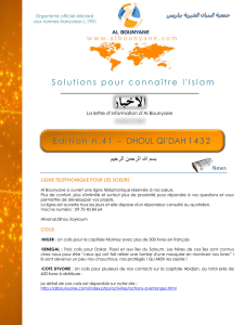 Solutions pour connaître l`Islam Edition n.41