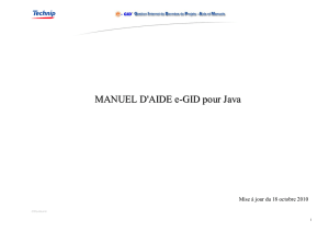 MANUEL D`AIDE e-GID pour Java - e