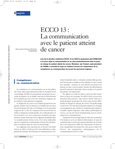 ECCO 13 : La communication avec le patient atteint de cancer