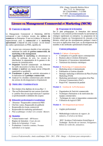 Licence en Management Commercial et Marketing (MCM)